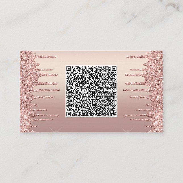 Rose Gold Glitzer Business Card mit QR Code Visitenkarte (Vorderseite)