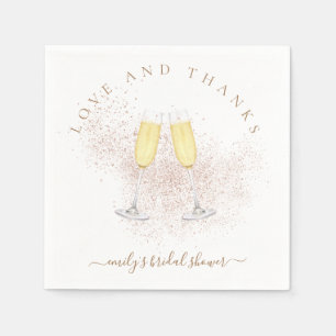 Rose Gold Glitzer Champagne Brautparty Serviette