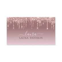 Rose Gold Glitzer Chic-Skript mit Monogramm