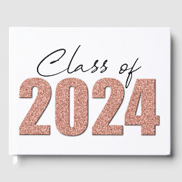 Rose Gold Glitzer Class 2024 Gästebuch