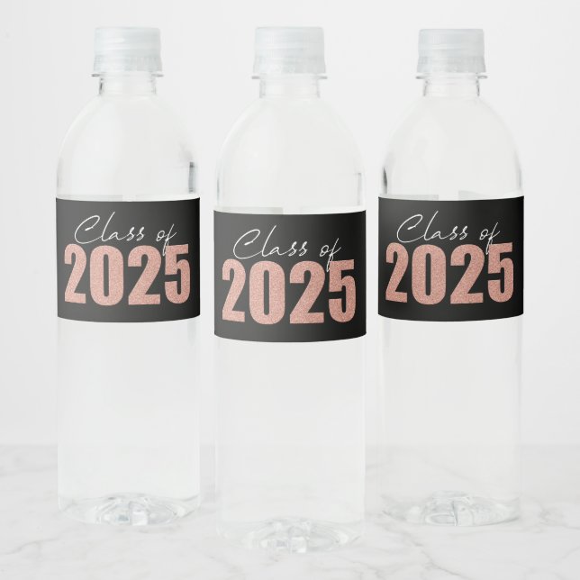 Rose Gold Glitzer Class 2025 (Flaschen)
