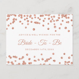Rose Gold Glitzer Confetti Bridal Beratung Hinweiskarte