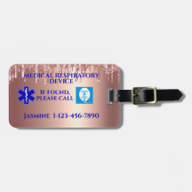 Rose Gold Glitzer CPAP Maschinenkarte