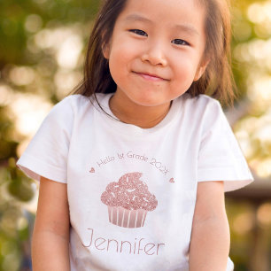 Rose Gold Glitzer Cupcake Hallo benutzerdefinierte T-Shirt