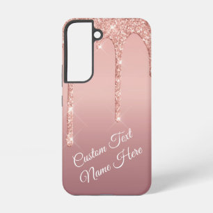 Rose Gold Glitzer Custom Text Samsung Galaxy Fall Hülle