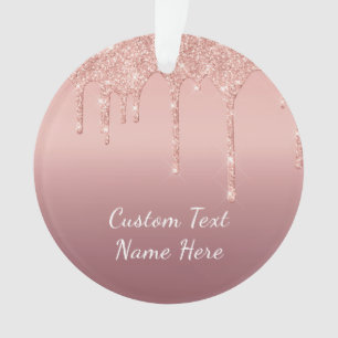 Rose Gold Glitzer Custom Text Weihnachtsdekoration Ornament