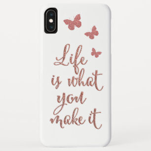 Rose Gold Glitzer  Das Leben ist das, was man ziti Case-Mate iPhone Hülle
