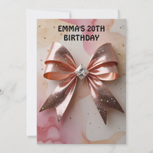 Rose Gold Glitzer Diamantbogen Geburtstag Einladung