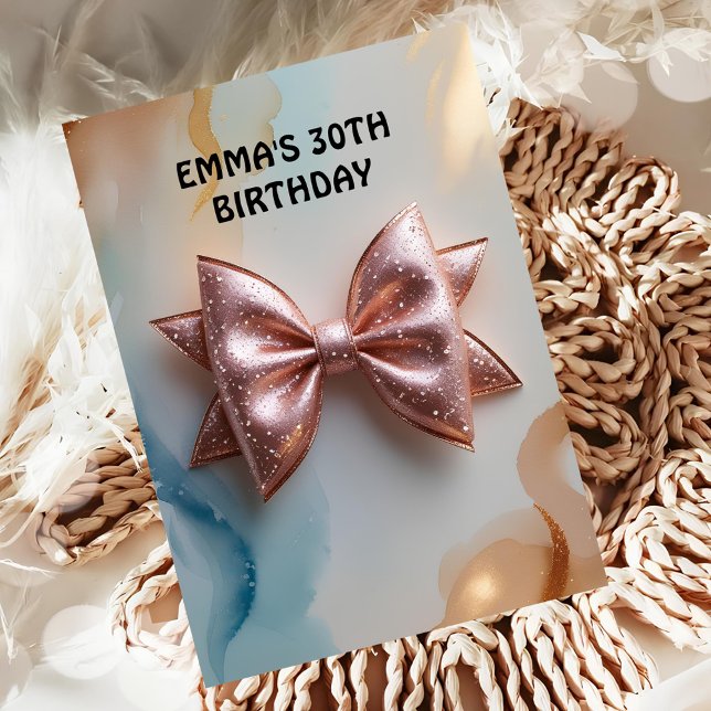 Rose Gold Glitzer Diamantbogen Geburtstag Einladung (Von Creator hochgeladen)