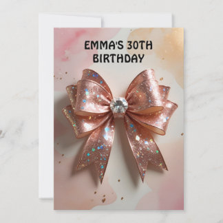 Rose Gold Glitzer Diamantbogen Geburtstag Einladung
