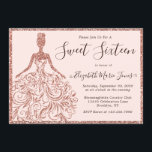 Rose Gold Glitzer Dress 16 . Geburtstag 16 Geburts Einladung<br><div class="desc">Modern Glam Rose Gold Glitzer Sparkle Dress 16 . Geburtstag 16. Geburtstagsfeier Einladung</div>