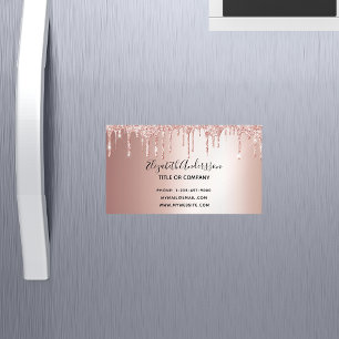 Rose Gold Glitzer Edelmetallgeschäft Magnetische Visitenkarte