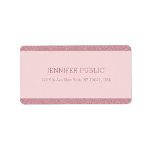 Rose Gold Glitzer Elegante Beruflich Moderne Adressaufkleber