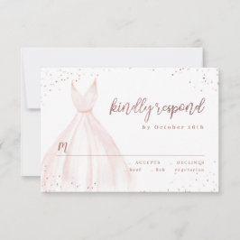 Rose Gold Glitzer Elegante Frische Pasta machen Ro RSVP Karte