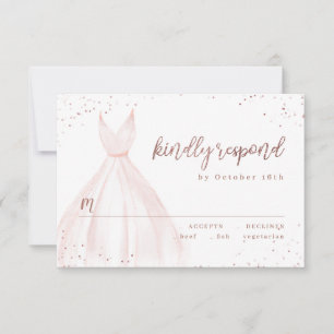 Rose Gold Glitzer Elegante Frische Pasta machen Ro RSVP Karte
