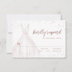 Rose Gold Glitzer Elegante Frische Pasta machen UA RSVP Karte