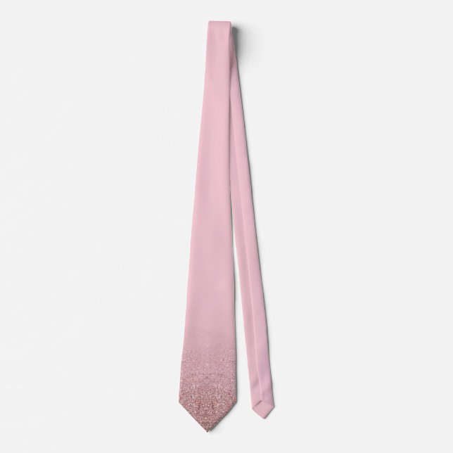 Rose Gold Glitzer Elegante moderne Vorlage Trendy Krawatte (Vorderseite)