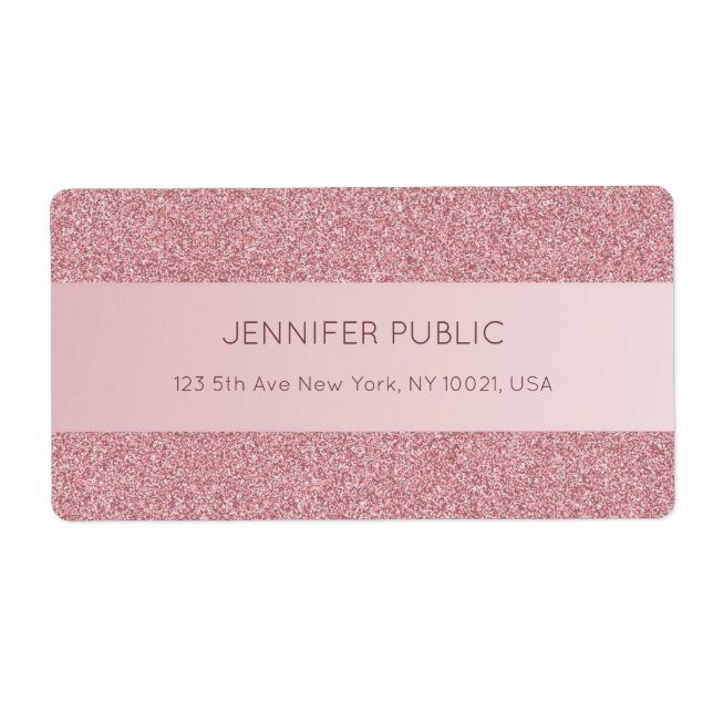 Rose Gold Glitzer Elegante modische Vorlagenliefer (Vorne)
