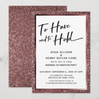 Rose Gold Glitzer Empfang haben und halten