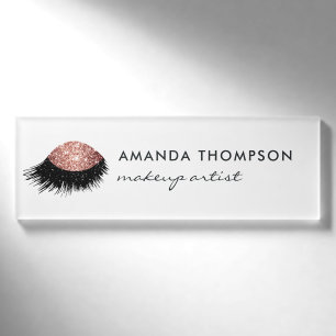 Rose Gold Glitzer Eye Namenschild