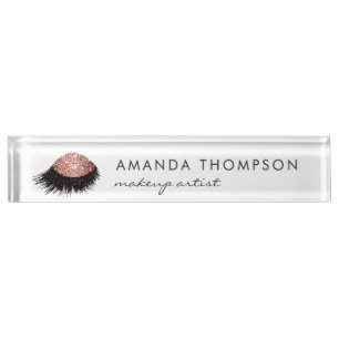 Rose Gold Glitzer Eye Namensplakette