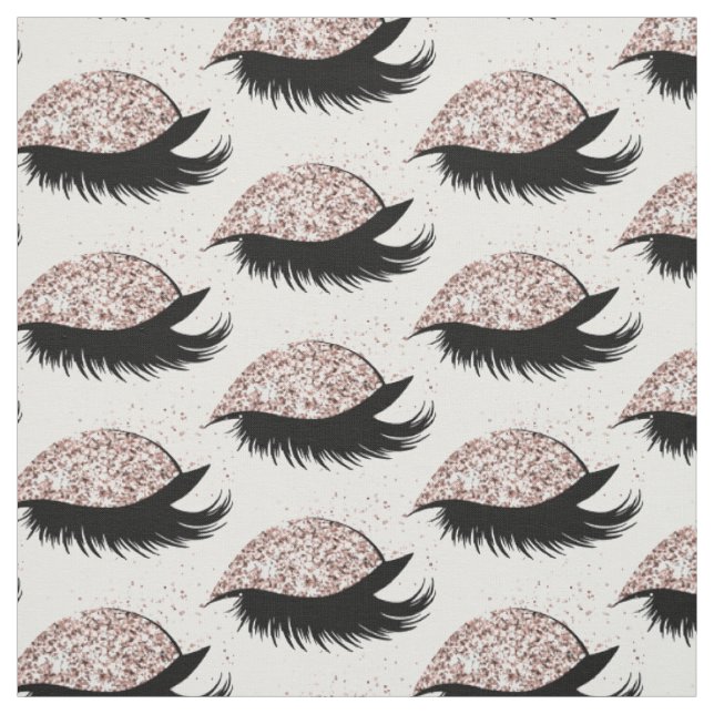 Rose Gold Glitzer Eyelashes Salon Muster Stoff (Muster)