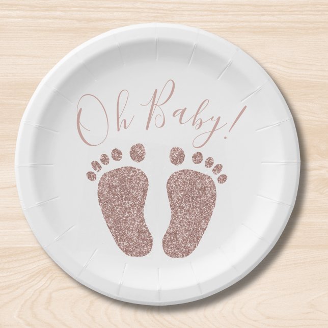 Rose Gold Glitzer Feet Baby Showroom Pappteller (Von Creator hochgeladen)
