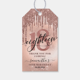 Rose Gold Glitzer & Foil 18. Geburtstag Vielen Dan Geschenkanhänger
