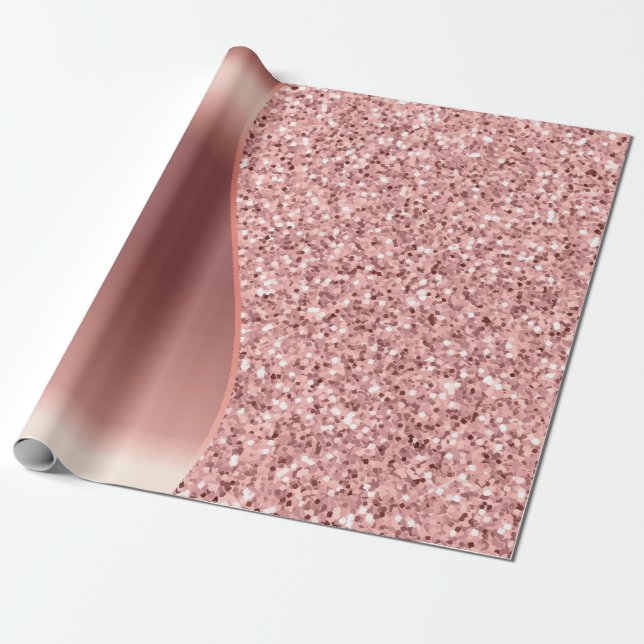 Rose Gold Glitzer Foil Geschenkpapier (Ungerollt)