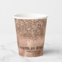 Rose Gold Glitzer & Foil Hochzeitspapiere Pappbecher