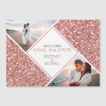 Rose Gold Glitzer Foto Collage