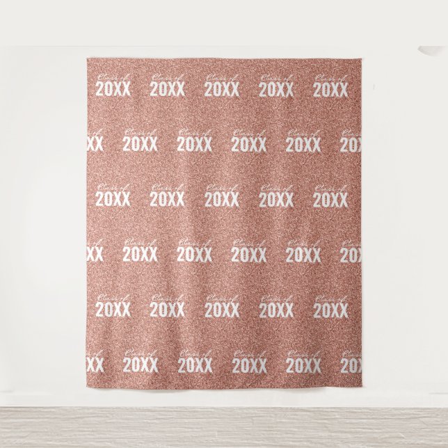 Rose Gold Glitzer Foto für benutzerdefinierte Klas Wandteppich (Vorderseite)
