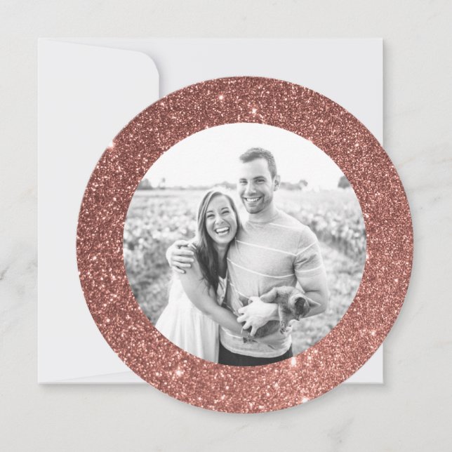 Rose Gold Glitzer Frame Weihnachtskarte Feiertagskarte (Vorderseite)