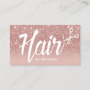 Rose Gold Glitzer Friseursalon Visitenkarte