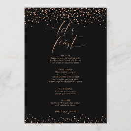 Rose Gold Glitzer Funkeln lassen Sie sich Fest Men Menükarte