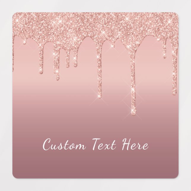 Rose Gold Glitzer Funkelnd Aufkleber mit benutzerd (Design 1)