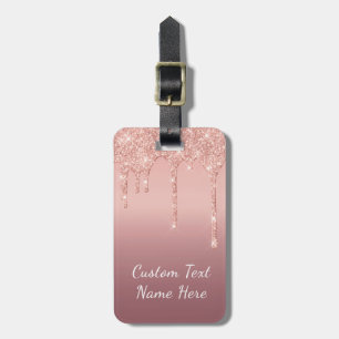 Rose Gold Glitzer Funkelnd benutzerdefinierter Tex Gepäckanhänger