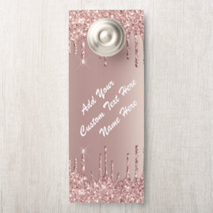 Rose Gold Glitzer Funkelnd benutzerdefinierter Tex Türanhänger