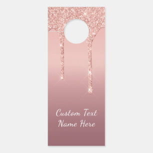 Rose Gold Glitzer Funkelnd benutzerdefinierter Tex Türanhänger