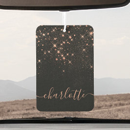 Rose Gold Glitzer Funkelnd Elegantes Glamour Scrip Autolufterfrischer