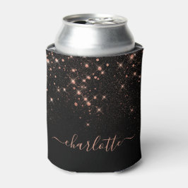 Rose Gold Glitzer Funkelnd Elegantes Glamour Scrip Dosenkühler