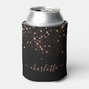Rose Gold Glitzer Funkelnd Elegantes Glamour Scrip Dosenkühler