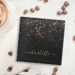 Rose Gold Glitzer Funkelnd Elegantes Glamour Scrip Glasuntersetzer<br><div class="desc">Erstellen Sie Ihren eigenen personalisierten Untersetzer aus vergoldetem Edelstahl und Rose mit Ihrem benutzerdefinierten,  modernen,  handgeschriebenen Skriptnamen.</div>