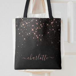 Rose Gold Glitzer Funkelnd Elegantes Glamour Scrip Tasche