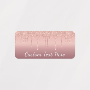 Rose Gold Glitzer Funkelnd Labels mit benutzerdefi Etiketten