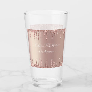 Rose Gold Glitzer Funkelnd Textsegment Glas