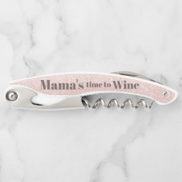 Rose Gold Glitzer Funny Mama Zitat Wein Kellnermesser