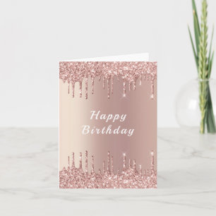 Rose Gold Glitzer Geburtstagskarte Karte