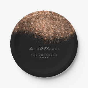 Rose Gold Glitzer Geburtstagsparty 16. Hochzeit Pappteller