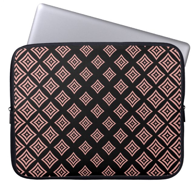 Rose Gold Glitzer Geometrisches Muster Laptopschutzhülle (Vorderseite)